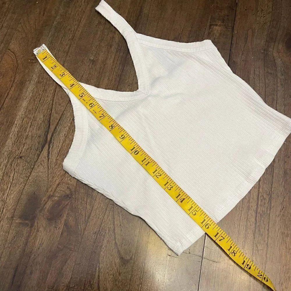 White V-Neck Tank Top - Picture 6 of 7